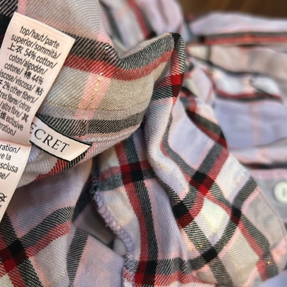 Medium Victoria’s Secret plaid button down pajama top - Picture 3 of 3